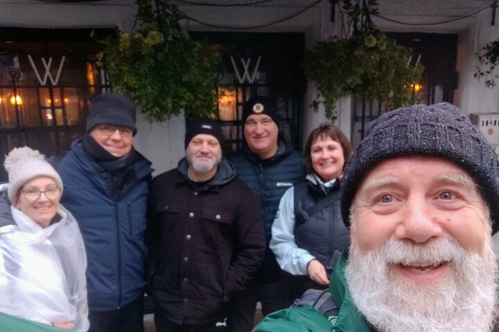 A happy group on a cold winter's day from Australia and Canada